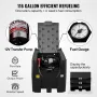 Portable Diesel Tank, 439.1 L Capacity & 37.85 L/min Flow Rate, Diesel Fuel Tank with 12V Electric Transfer Pump and 399.3 cm Ru