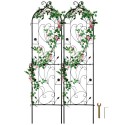 2 Packs Metal Garden Trellis for Climbing Plant Support 60x15 in Rustproof