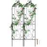 2 Packs Metal Garden Trellis for Climbing Plant Support 60x15 in Rustproof