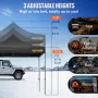 304.8 x 304.8 cm Pop Up Canopy Tent, Outdoor Patio Gazebo Tent with Removable Sidewalls and Wheeled Bag, UV Resistant Waterproof