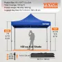 VEVOR 304.8 x 304.8 cm Pop Up Canopy Tent, Outdoor Patio Gazebo Tent with Removable Sidewalls and Wheeled Bag, UV Resistant Wate