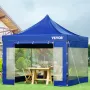 304.8 x 304.8 cm Pop Up Canopy Tent, Outdoor Patio Gazebo Tent with Removable Sidewalls and Wheeled Bag, UV Resistant Waterproof