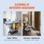 Cleaning Cart, 3-Shelf Commercial Janitorial Cart, 200 lbs Capacity Plastic Housekeeping Cart, with 25 Gallon PVC Bag, 120 x 51 