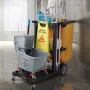 VEVOR rengøringsvogn, 3-hylders kommerciel viceværtsvogn, 200 lbs kapacitet plasthusholdningsvogn, med 25 gallon PVC-pose, 120