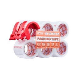 Packing Tape 12 Rolls 65 Yards Clear Shipping Tape with Dispenser 2.7 Mil