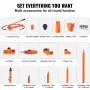 VEVOR 10 tons Porta Power Kit, Hydraulisk Ram med pumpe, Car Jack med 4,6 ft/1,4 m olieslange, bøjet ramme reparationsværktøj