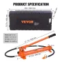 VEVOR 10 Ton Porta Power Kit, Hydraulic Ram with Pump, Car Jack with 4.6 ft/1.4 m Oil Hose, Bent Frame Repair Tool with Storage 