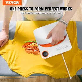 Heat Press 9 x 9 i bærbar Easy Press Sublimation Transfer DIY