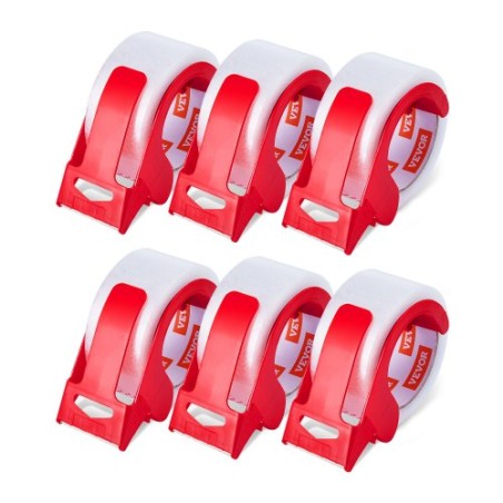 Packing Tape 6 Rolls 65 Yards Clear Shipping Tape with Dispenser 2.7 Mil