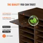 VEVOR Literature Organizers, 12 Compartments Office Mailbox with Adjustable Shelves, Wood Literature Sorter 20.4x12x16.1 inches 