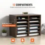 VEVOR Literature Organizers, 12 Compartments Office Mailbox with Adjustable Shelves, Wood Literature Sorter 20.4x12x16.1 inches 