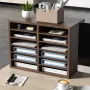 Literature Organizers, 12 Compartments Office Mailbox with Adjustable Shelves, Wood Literature Sorter 20.4x12x16.1 inches for Of