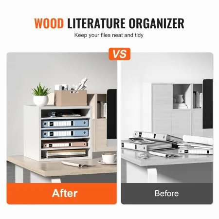 VEVOR Literature Organizers, 5 rum kontorpostkasse med justerbare hylder, trælitteratursortering 35,3 x 30,5 x 33,0 cm