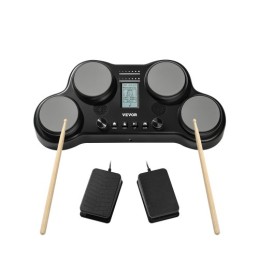 Electric Drum Set Tablet 4 Pads 163 Sounds Headphone Jack Stereo Speakers