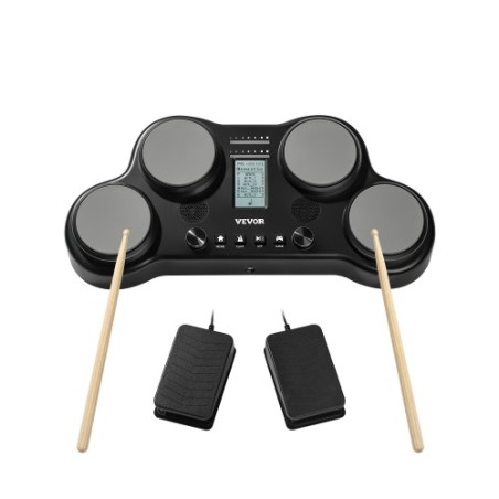 Electric Drum Set Tablet 4 Pads 163 Sounds Headphone Jack stereohøjttalere