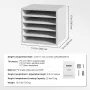 Literature Organizers, 5 Compartments Office Mailbox with Adjustable Shelves, Wood Literature Sorter 35.3 x 30.5 x 33.0 cm for O