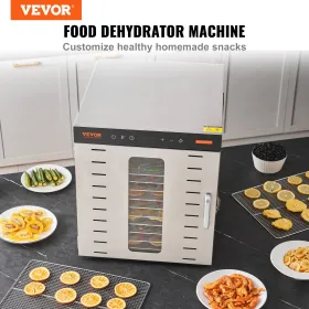 10 bakker Mad Dehydrator Machine Rustfrit Stål 1000W Jerky