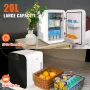 VEVOR Mini Fridge, 20L/22 Cans Compact Personal Fridge, AC/DC Portable Thermoelectric Cooler and Warmer Refrigerators, Skincare 