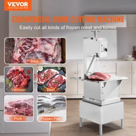 2200W Commercial Electric Meat Bandsaw Stainless Steel Bone Sawing Machine
