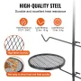 Swivel Campfire Grill Heavy Duty Steel Open Fire Cooking Grate Adjustable