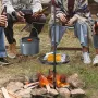 Swivel Campfire Grill Heavy Duty Steel Open Fire Cooking Grate Adjustable