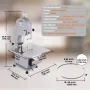 VEVOR 1500W Commercial Electric Meat Bandsaw Stainless Steel Bone Sawing Machine