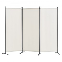 Room divider 3-panel foldning privatlivsskærm stof partition kontor hvid