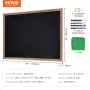 VEVOR Magnetic Chalk Board, Hanging Message Signs with Chalks, Vintage Chalkboard Sign, Rustic Brown Framed Calendar and Bulleti