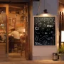 Magnetic Chalk Board, Hanging Message Signs with Chalks, Vintage Chalkboard Sign, Rustic Brown Framed Calendar and Bulletin Comb
