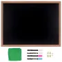 VEVOR Magnetic Chalk Board, Hanging Message Signs with Chalks, Vintage Chalkboard Sign, Rustic Brown Framed Calendar and Bulleti
