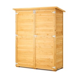Outdoor Wooden Storage Shed Waterproof Garden Tool Shed 55x67.5 inch