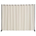 Room Divider Portable Panel Room Divider with Wheels Privacy Screen Beige