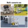 VEVOR Stainless Steel Cart, 3 Layers Lab Utility Cart 181.4kg Weight Capacity, Medical Cart with Lockable Universal Wheels, for 
