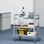 rustfri stålvogn, 3-lags laboratorievogn 181,4 kg