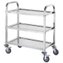 VEVOR Stainless Steel Cart, 3 Layers Lab Utility Cart 181.4kg Weight Capacity, Medical Cart with Lockable Universal Wheels, for 