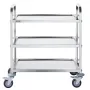 Stainless Steel Cart, 3 Layers Lab Utility Cart 181.4kg Weight Capacity, Medical Cart with Lockable Universal Wheels, for Lab, C