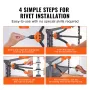 Rivet Nut Tool, 35.6 cm Rivnut Tool Kit with 7 PCS Metric and SAE Mandrels, 70 PCS Assorted Rivet Nuts, 10-24, 1/4-20, M6, 5/16-