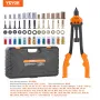 Rivet Nut Tool, 40.6 cm Rivnut Tool Kit with 13PCS Metric and SAE Mandrels, 186PCS Rivet Nuts, M3, M4, 10-24, M5, M6, 1/4-20, 8-