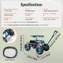 Garden Cart Rolling Workseat with Wheels, Gardening Stool for Planting, 360 Degree Swivel Seat, Wagon Scooter with Steering Hand