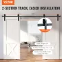 243,8 cm Sliding Ladedør Hardware Kit, 149,7 kg Heavy Duty