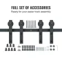 243.8 cm Sliding Barn Door Hardware Kit, 149.7 kg Heavy Duty Barn Door Track Kit for Double Doors, Fit 112-131cm Total Width and
