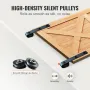 243.8 cm Sliding Barn Door Hardware Kit, 149.7 kg Heavy Duty Barn Door Track Kit for Double Doors, Fit 112-131cm Total Width and