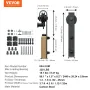 VEVOR 243.8 cm Sliding Barn Door Hardware Kit, 149.7 kg Heavy Duty Barn Door Track Kit for Double Doors, Fit 112-131cm Total Wid