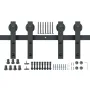 243.8 cm Sliding Barn Door Hardware Kit, 149.7 kg Heavy Duty Barn Door Track Kit for Double Doors, Fit 112-131cm Total Width and