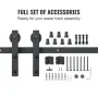 8FT Sliding Barn Door Hardware Kit, 149.7 kg Loading Heavy Duty Barn Door Track Kit for Single Door, Fit 112.8-131.1 cm Wide and