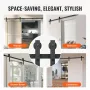 VEVOR 8FT Sliding Ladedør Hardware Kit, 149,7 kg Loading Heavy Duty Stalddør Track Kit til enkeltdør, Passer 112,8-131,1 cm Wi