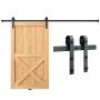 8FT Sliding Barn Door Hardware Kit, 149.7 kg Loading Heavy Duty Barn Door Track Kit for Single Door, Fit 112.8-131.1 cm Wide and