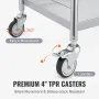 Medical Cart, 2 Layers Stainless Steel Cart 99.8 kg Weight Capacity, Lab Utility Cart with 360° Silent Wheels and a Drawer for L