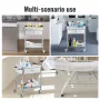Medical Cart, 2 Layers Stainless Steel Cart 99.8 kg Weight Capacity, Lab Utility Cart with 360° Silent Wheels and a Drawer for L