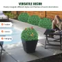 Artificial Topiaries Boxwood Trees, 16” Tall (2 Pieces), Ball-Shape Faux Topiaries Plant, All-year Green Feaux Plant Decorative 